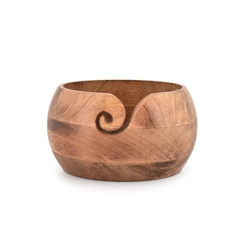 Wooden Yarn Bowl for Knitting - Ideal Christmas Gift for Women