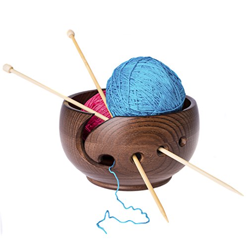 Vintage Large Wooden Yarn Bowl for Crafters